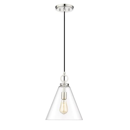 Z-Lite Harper 1 Light Pendant, Polished Nickel & Clear 3034P11-PN